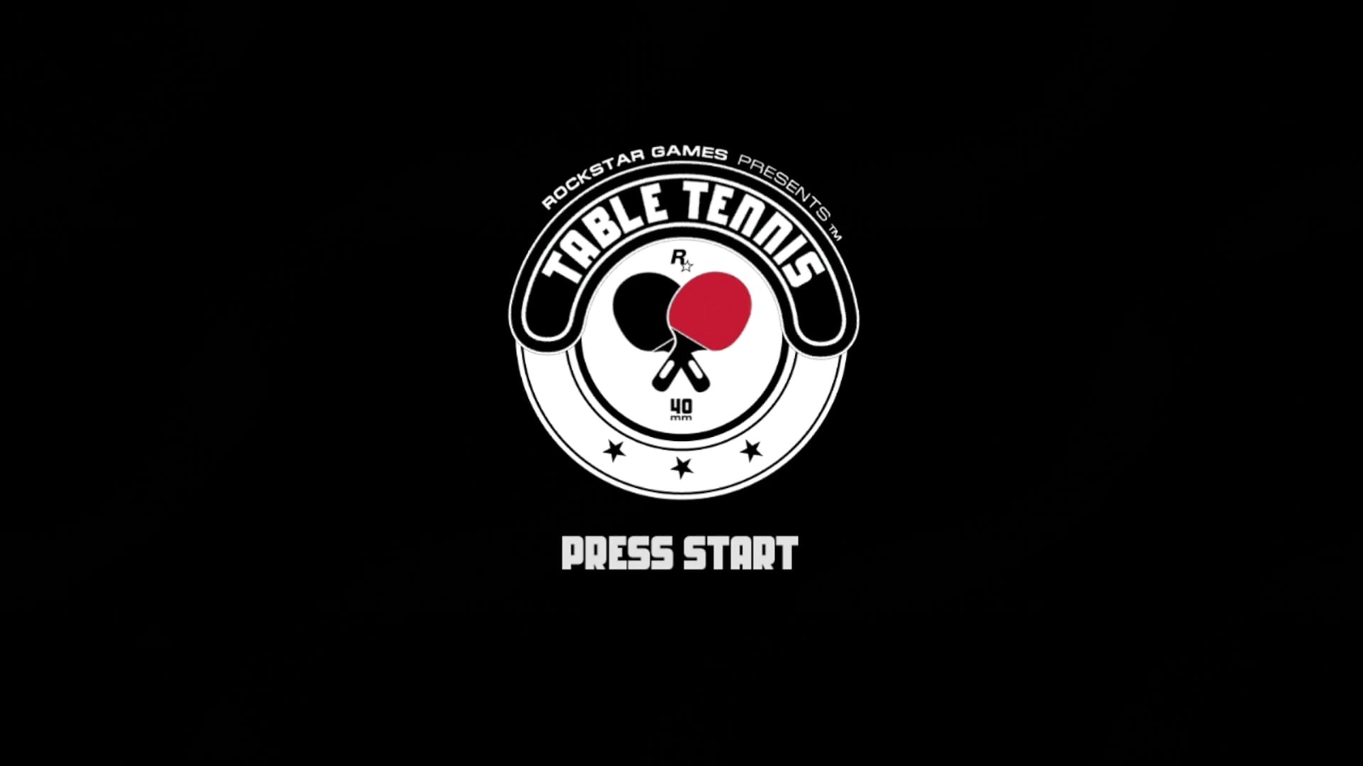 Table Tennis title screen for Xbox 360